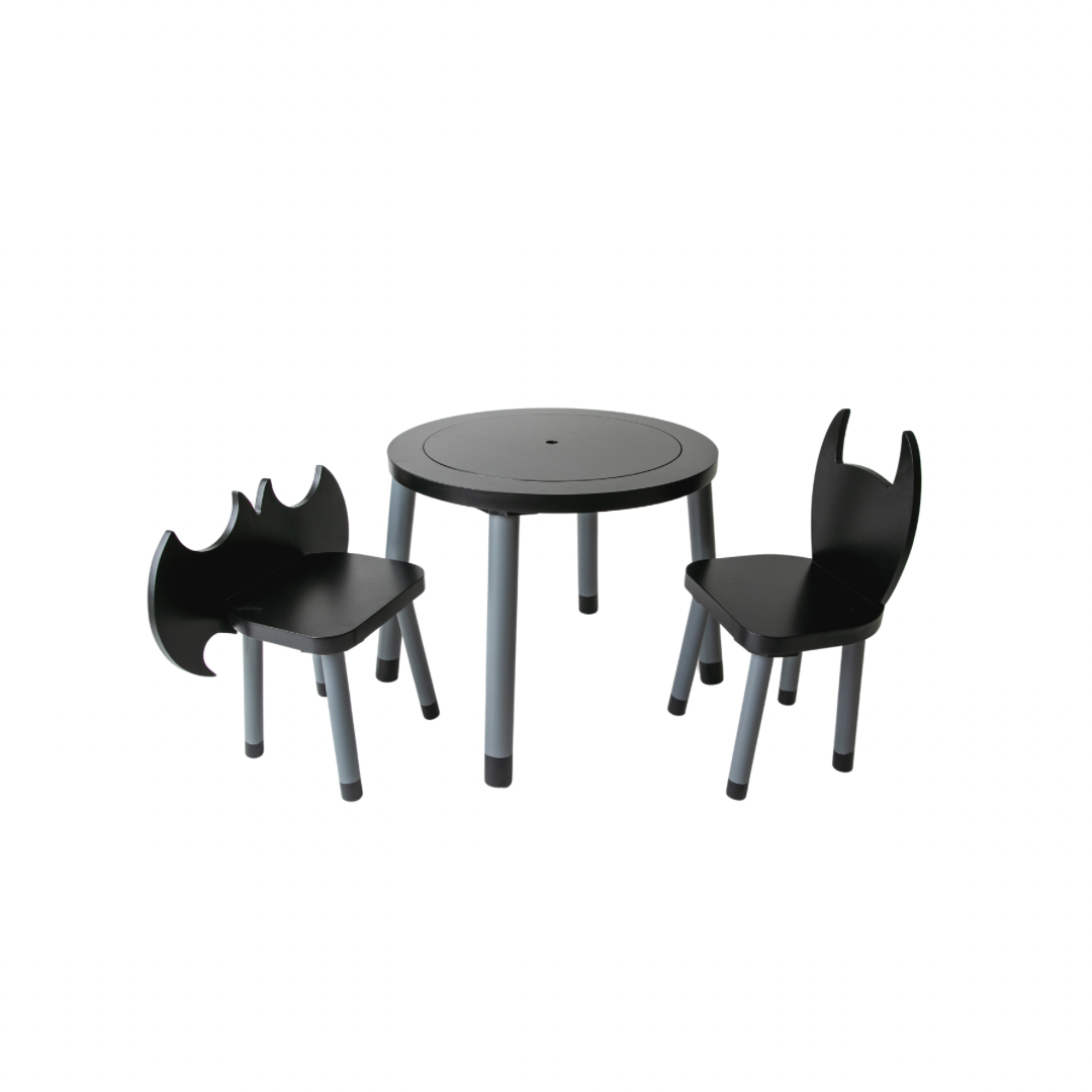 Mesa sensorial con 2 sillas Batman SOBRE PEDIDO