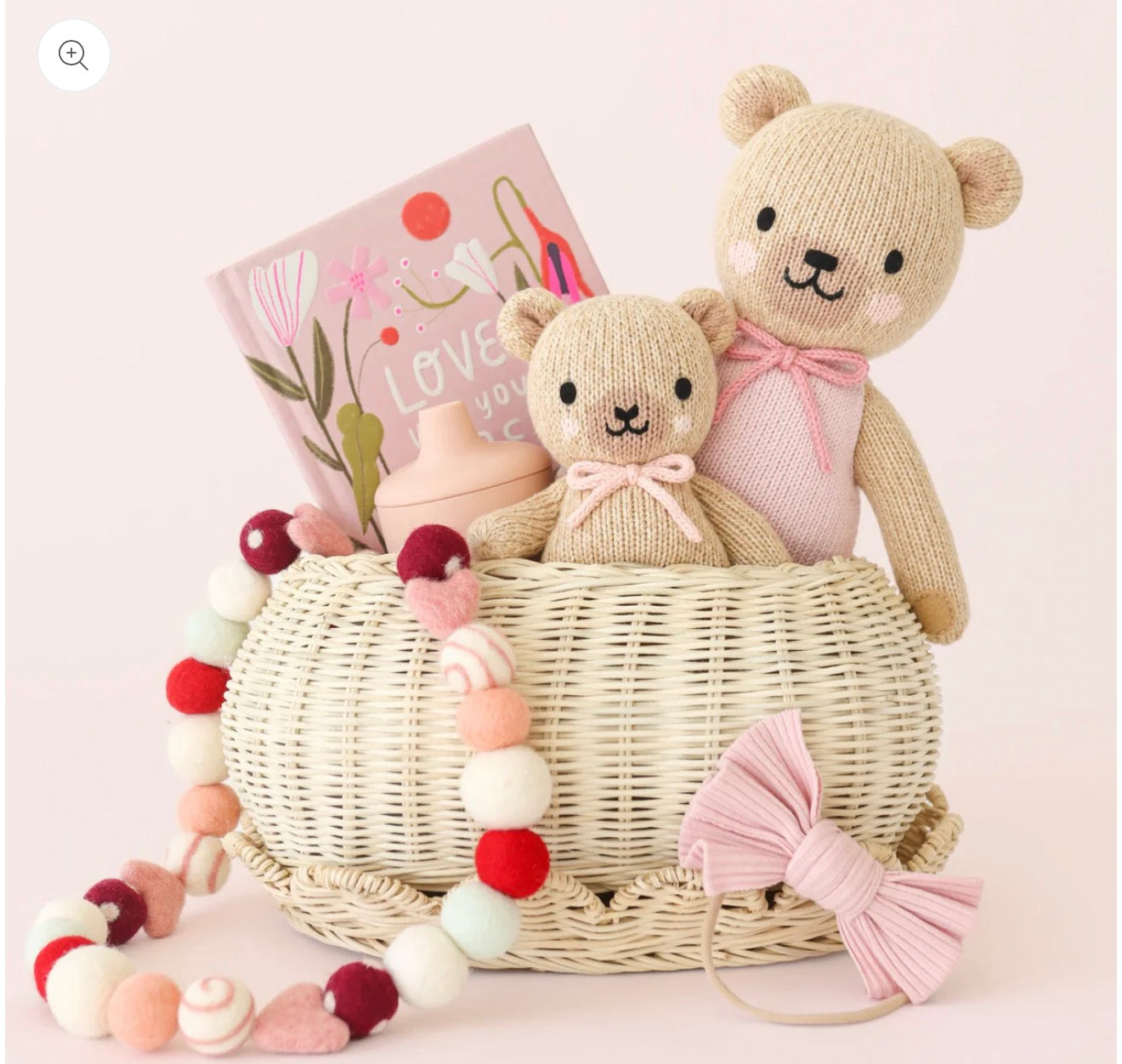 Baby honey bear (blush bow)